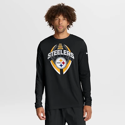 Men's Nike Black Pittsburgh Steelers Primetime Legend Icon Performance Long Sleeve T-Shirt