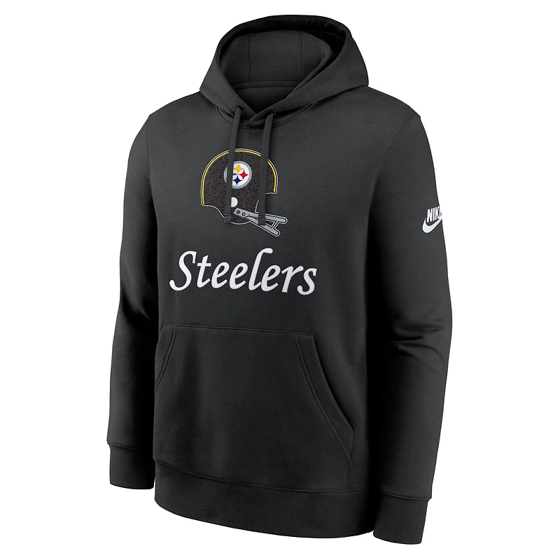 Sweat à capuche Nike Rewind Club noir des Pittsburgh Steelers pour homme