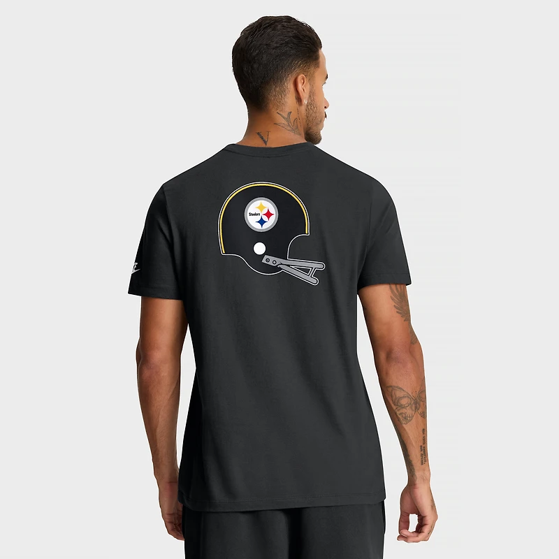 T-shirt Nike noir pour homme des Pittsburgh Steelers Rewind, coupe avant et arrière, essentiel