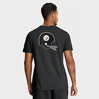 T-shirt Nike noir pour homme des Pittsburgh Steelers Rewind, coupe avant et arrière, essentiel