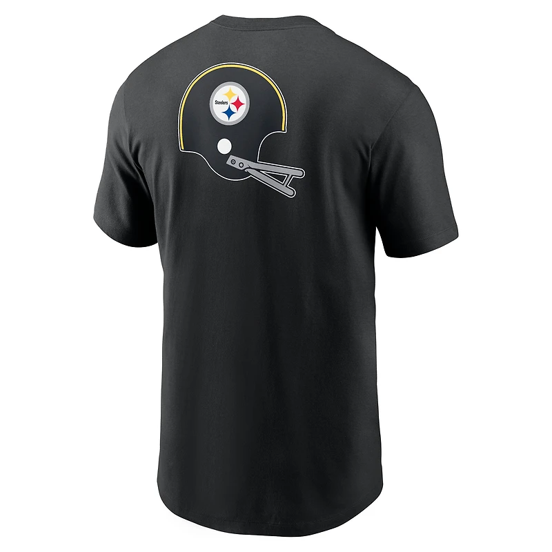 T-shirt Nike noir pour homme des Pittsburgh Steelers Rewind, coupe avant et arrière, essentiel