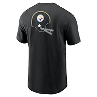T-shirt Nike noir pour homme des Pittsburgh Steelers Rewind, coupe avant et arrière, essentiel