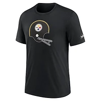 T-shirt à trois mélanges Nike Pittsburgh Steelers Rewind Logo noir pour homme