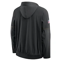 Men's Nike Black Pittsburgh Steelers Sideline Anorak Half-Zip Hooded Jacket