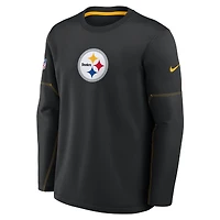 Men's Nike Black Pittsburgh Steelers Sideline Coaches Midweight Therma-FIT Sweatshirt