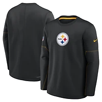 Sweat-shirt Nike Therma-FIT mi-lourd Pittsburgh Steelers Sideline Coaches pour homme, noir, de marque Nike.