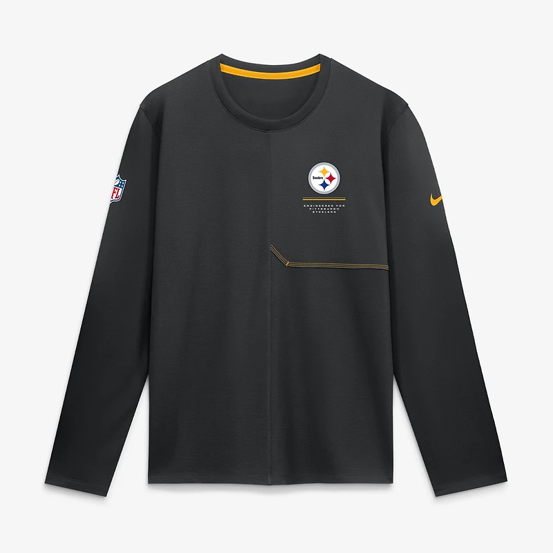 Men's Nike  Black Pittsburgh Steelers Sideline Coaches UV Dri-FIT Long Sleeve Shirt