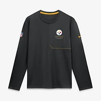 Men's Nike  Black Pittsburgh Steelers Sideline Coaches UV Dri-FIT Long Sleeve Shirt