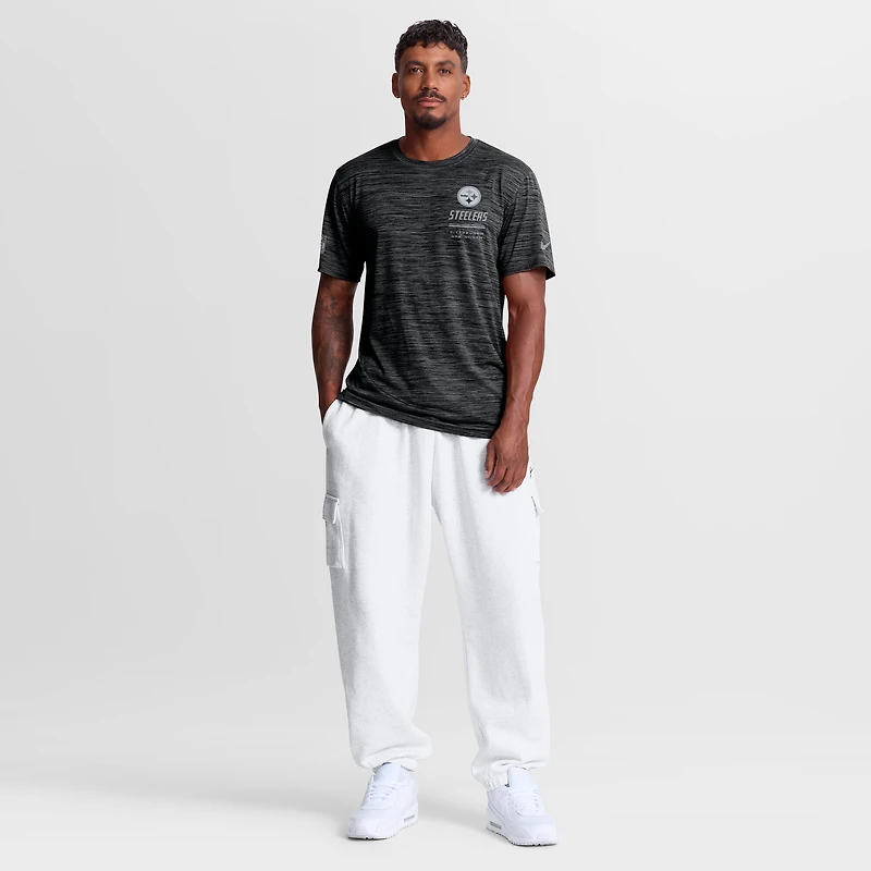 Men's Nike Black Pittsburgh Steelers Sideline Double Covered Dri-FIT Velocity T-Shirt