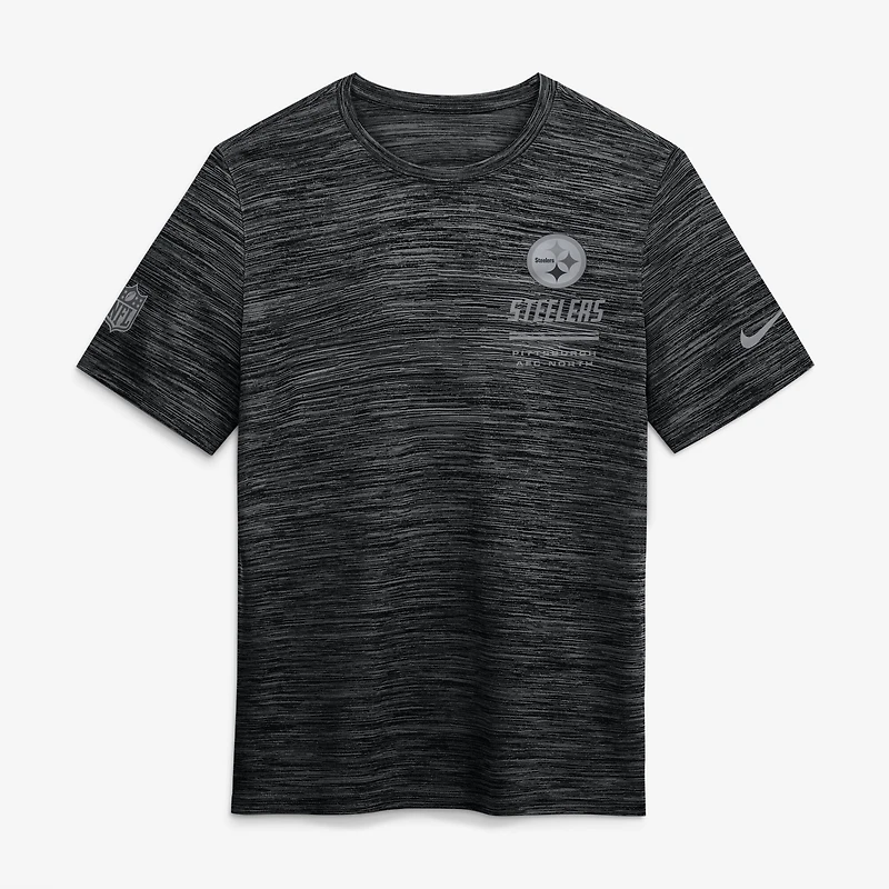 Men's Nike Black Pittsburgh Steelers Sideline Double Covered Dri-FIT Velocity T-Shirt