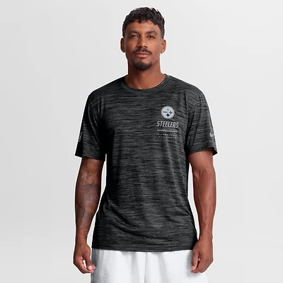 Men's Nike Black Pittsburgh Steelers Sideline Double Covered Dri-FIT Velocity T-Shirt