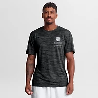 Men's Nike Black Pittsburgh Steelers Sideline Double Covered Dri-FIT Velocity T-Shirt