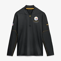 Men's Nike  Black Pittsburgh Steelers Sideline Dri-FIT Half-Zip Pullover