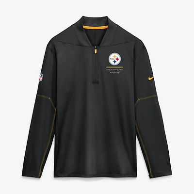 Men's Nike  Black Pittsburgh Steelers Sideline Dri-FIT Half-Zip Pullover