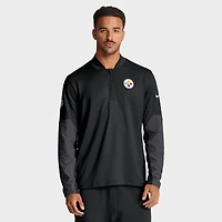 Pull Nike noir à demi-zip pour homme des Pittsburgh Steelers Dri-FIT Sideline