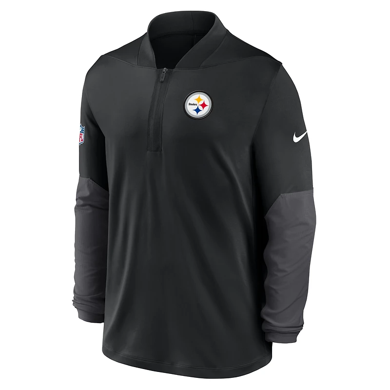 Men's Nike Black Pittsburgh Steelers Sideline Dri-FIT Half-Zip Pullover
