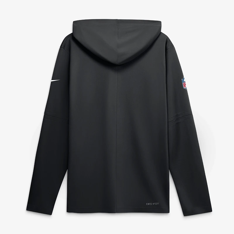 Haut à capuche léger manches longues Nike Pittsburgh Steelers Sideline pour homme, noir, Nike, avec technologie Dri-FIT.