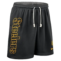 Short réversible Nike Dri-FIT noir des Pittsburgh Steelers pour homme