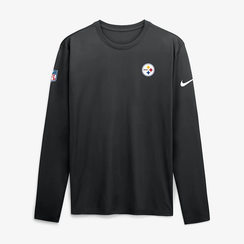 Men's Nike Black Pittsburgh Steelers Sideline Small Logo Legend Dri-FIT Long Sleeve T-Shirt