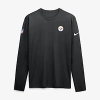 Men's Nike Black Pittsburgh Steelers Sideline Small Logo Legend Dri-FIT Long Sleeve T-Shirt