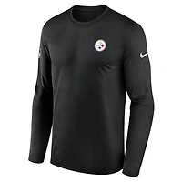 Men's Nike Black Pittsburgh Steelers Sideline Small Logo Legend Dri-FIT Long Sleeve T-Shirt