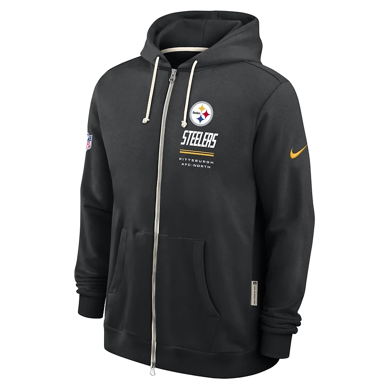Men's Nike Black Pittsburgh Steelers Sideline Standard Issue Dri-FIT Full-Zip Hoodie