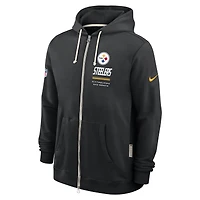 Men's Nike Black Pittsburgh Steelers Sideline Standard Issue Dri-FIT Full-Zip Hoodie