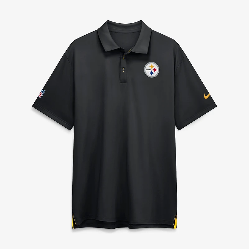 Men's Nike Black Pittsburgh Steelers Sideline Tour Dri-FIT Polo