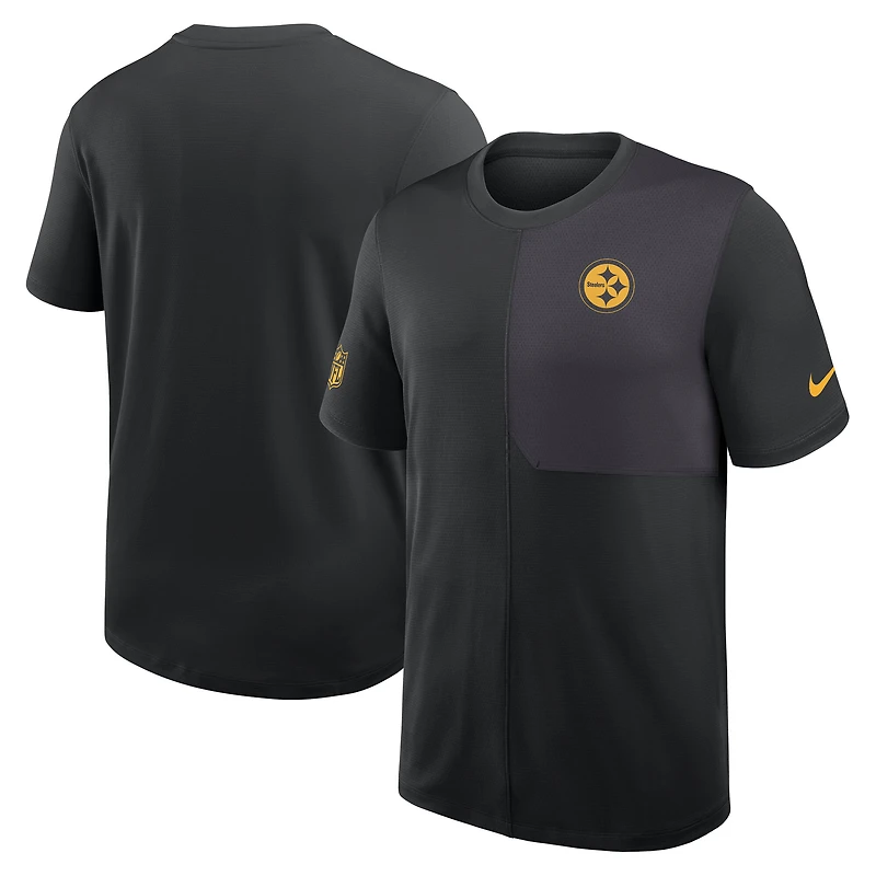 Men's Nike Black Pittsburgh Steelers Sideline UV Dri-Fit Coach Shirt
