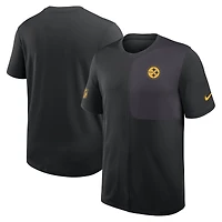 Men's Nike Black Pittsburgh Steelers Sideline UV Dri-Fit Coach Shirt