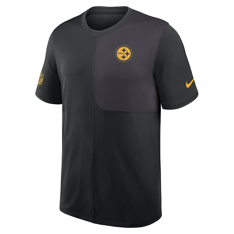 Men's Nike Black Pittsburgh Steelers Sideline UV Dri-Fit Coach Shirt