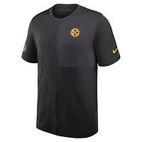 Men's Nike Black Pittsburgh Steelers Sideline UV Dri-Fit Coach Shirt