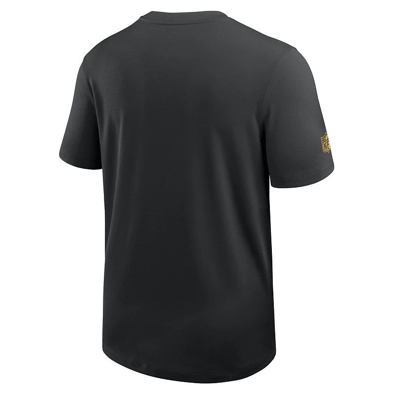 T-shirt d'entraîneur Nike Steelers Pittsburgh Sideline UV Dri-Fit noir pour homme