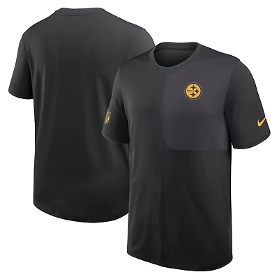 Men's Nike Black Pittsburgh Steelers Sideline UV Dri-Fit Coach Shirt