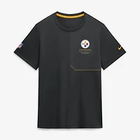Men's Nike  Black Pittsburgh Steelers Sideline UV Dri-FIT Coaches Shirt