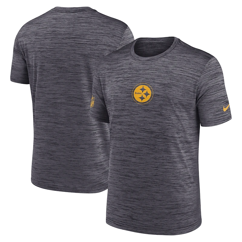 T-shirt Nike noir pour homme, motif Sideline Velocity Dri-FIT des Pittsburgh Steelers