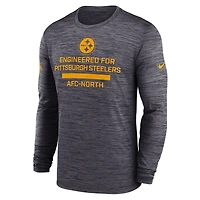Men's Nike Black Pittsburgh Steelers Sideline Velocity Performance Long Sleeve T-Shirt