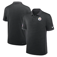 Men's Nike Black Pittsburgh Steelers Sideline Victory Stripe Dri-FIT Polo