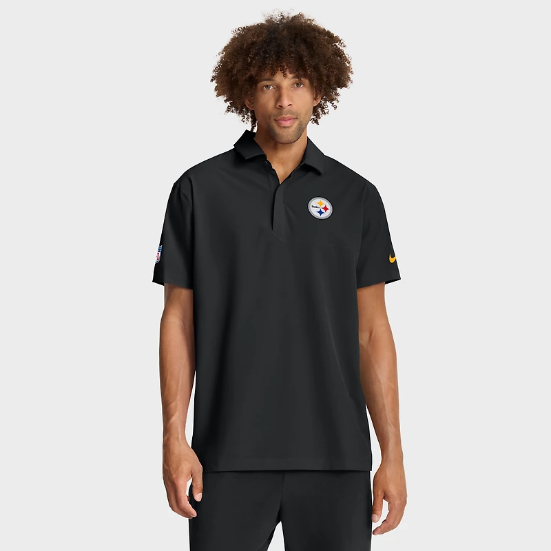 Polo tissé Nike noir Dri-FIT pour homme des Pittsburgh Steelers
