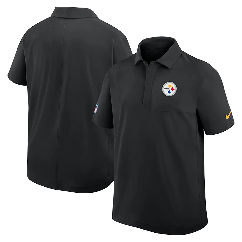 Men's Nike Black Pittsburgh Steelers Sideline Woven Dri-FIT Polo
