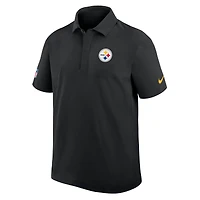 Men's Nike Black Pittsburgh Steelers Sideline Woven Dri-FIT Polo