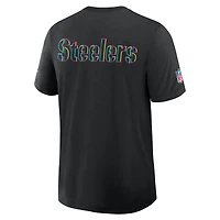Men's Nike Black Pittsburgh Steelers Tall 2025 NFL Crucial Catch Tri-Blend Dri-FIT T-Shirt