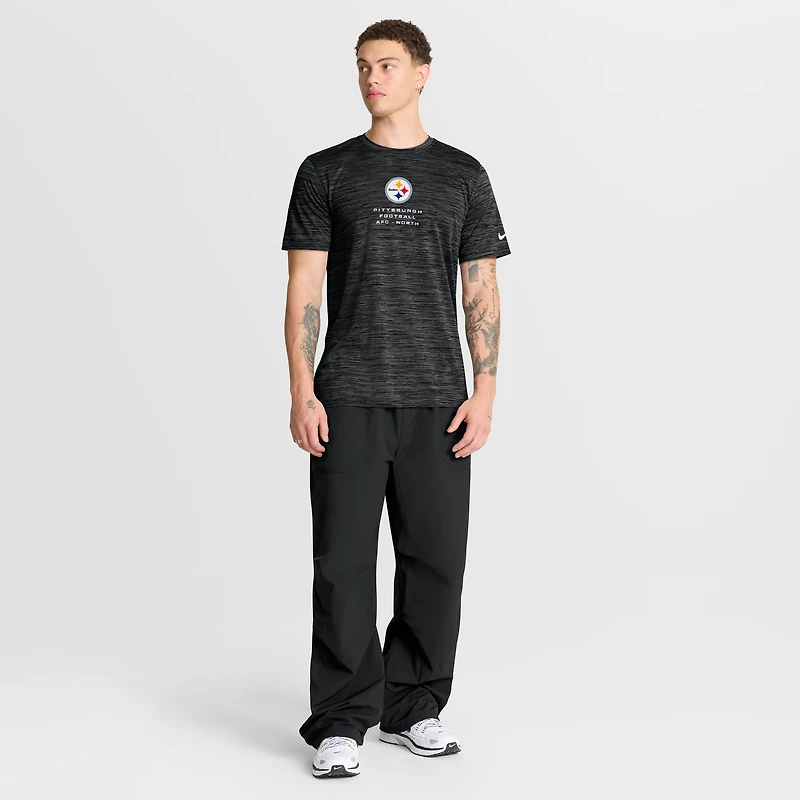 T-shirt Nike noir Pittsburgh Steelers Velocity Ball Carrier Dri-FIT pour homme