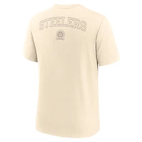 T-shirt Nike crème Glory Tri-Blend pour homme des Pittsburgh Steelers
