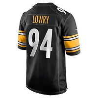 Maillot de match Nike Dean Lowry noir des Steelers Pittsburgh pour homme