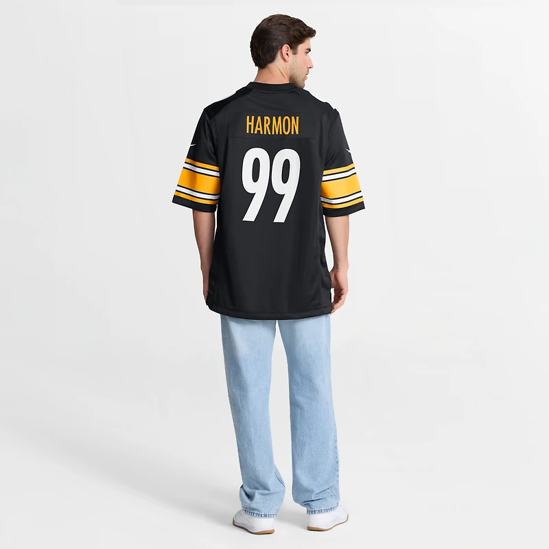 Men's Nike Derrick Harmon Black Pittsburgh Steelers Game Player Jersey