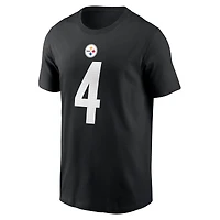 Men's  Nike DK Metcalf Black Pittsburgh Steelers Name & Number T-Shirt