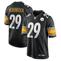 Maillot de match Nike Eli Heidenreich noir des Steelers Pittsburgh pour homme