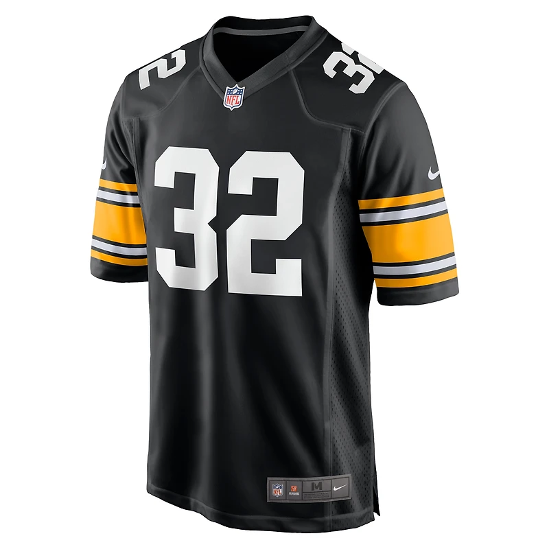 Maillot de joueur retraité alternatif des Pittsburgh Steelers Nike Franco Harris noir pour homme