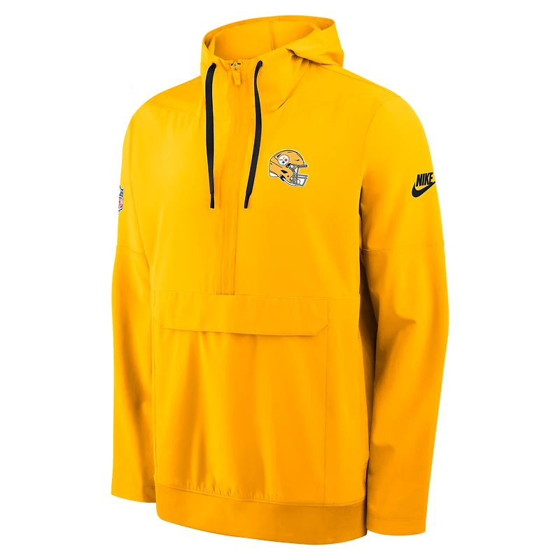 Veste anorak à demi-zip et capuche Nike Steelers Pittsburgh dorée pour homme